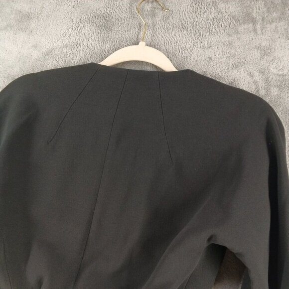 ALESSANDRO DELL ACQUA Wrap Crop Blazer Size 11 Junior Silk Wool Woven Black - Picture 12 of 13